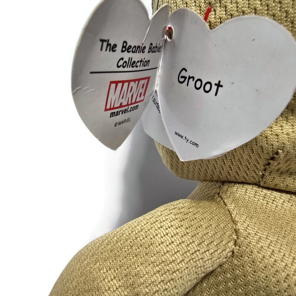 NWT TY Marvel GROOT - Soft Beanie Babies 7" Plush Superhero Baby Groot - Picture 7 of 8